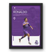 Affiche Ronaldo - Real Madrid – Affiche encadrée personnalisée - Cadre Perso