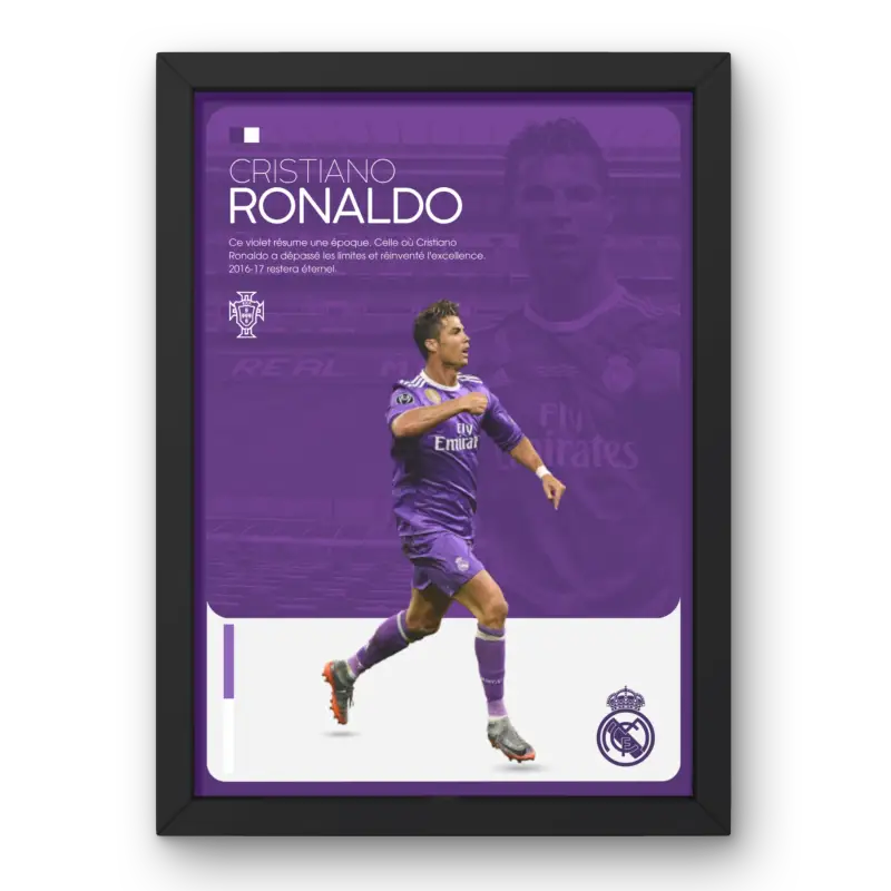 Affiche Ronaldo - Real Madrid – Affiche encadrée personnalisée - Cadre Perso