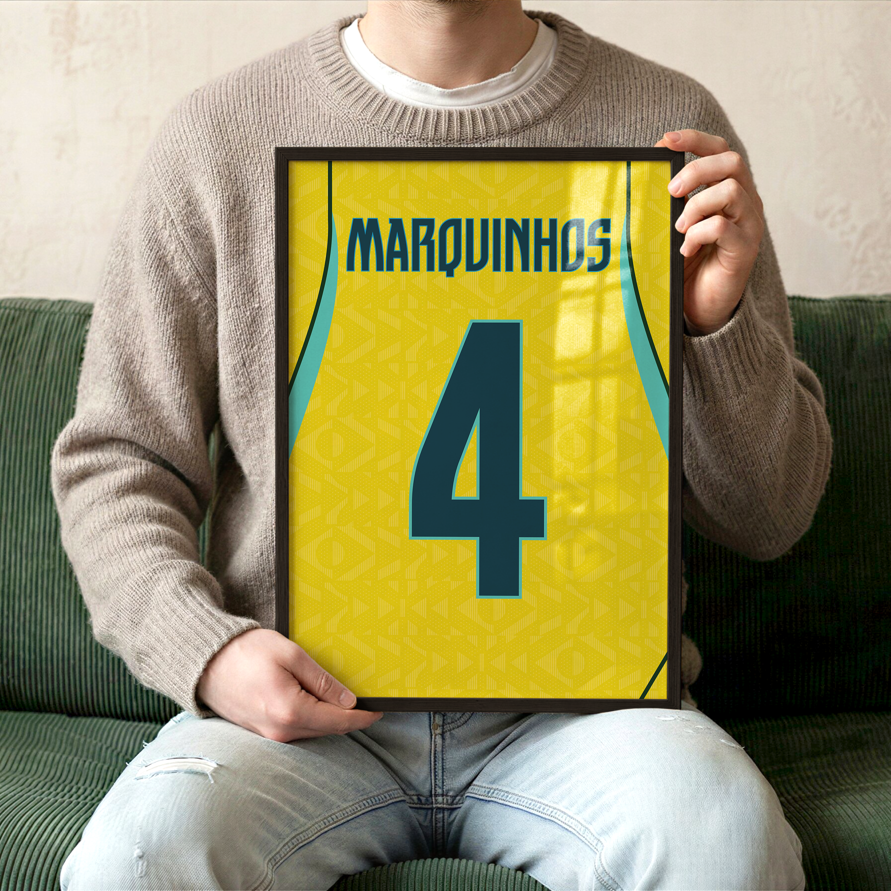 Affiche Brésil Domicile Coupe Du Monde 2026 – Affiche encadrée personnalisée - Cadre Perso
