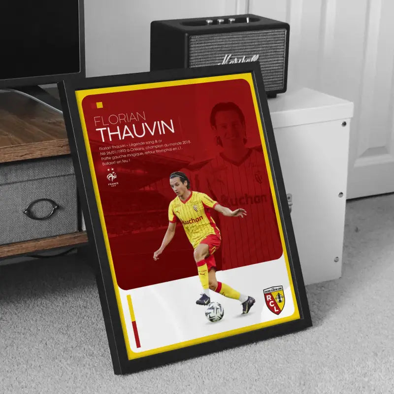 Affiche Florian Thauvin - RC Lens – Affiche encadrée personnalisée - Cadre Perso