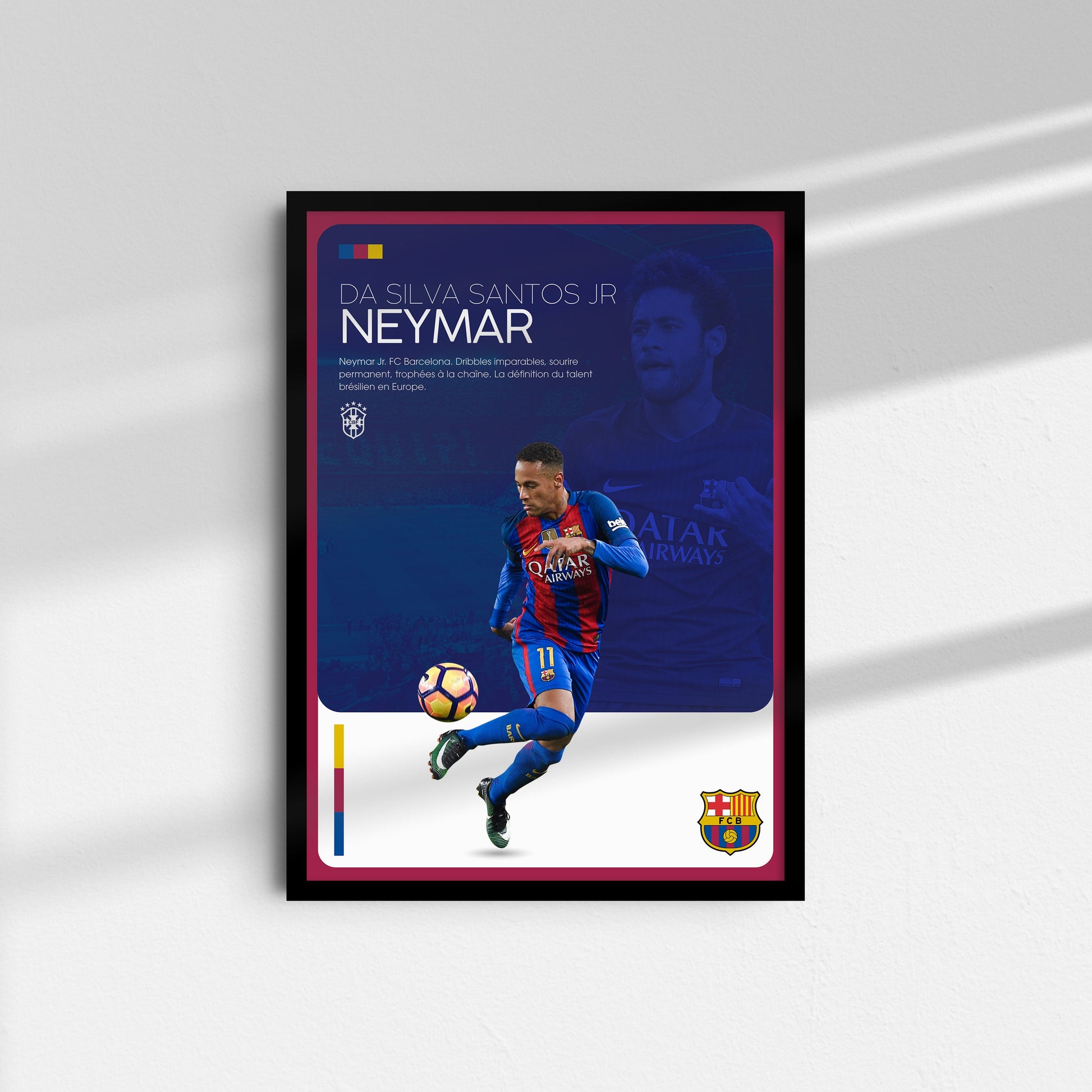 Affiche Neymar Jr - FC Barcelone – Affiche encadrée personnalisée - Cadre Perso