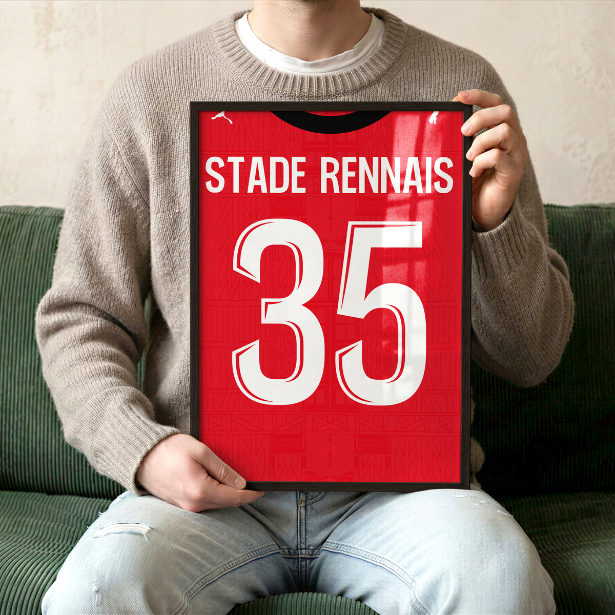 Affiche Stade Rennais Domicile 26-27 – Affiche encadrée personnalisée - Cadre Perso
