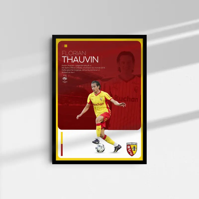 Affiche Florian Thauvin - RC Lens – Affiche encadrée personnalisée - Cadre Perso
