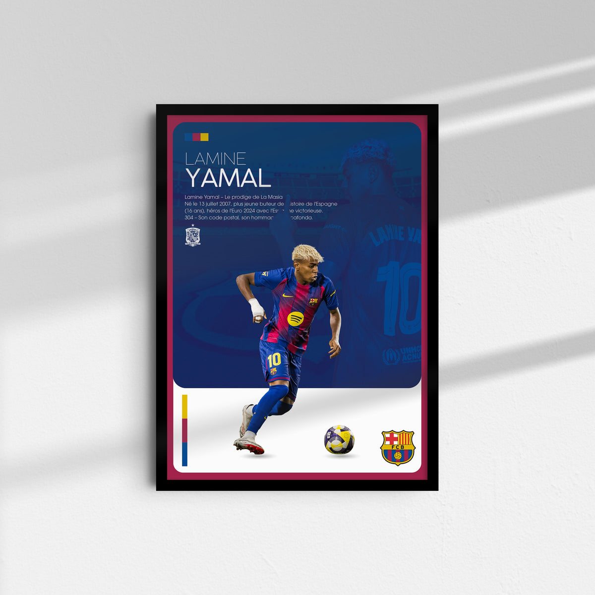 Affiche Lamine Yamal - FC Barcelona – Affiche encadrée personnalisée - Cadre Perso