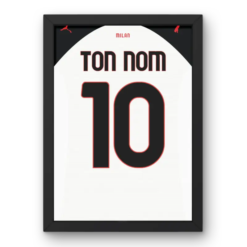 Affiche AC Milan Extérieur 25-26 – Affiche encadrée personnalisée - Cadre Perso