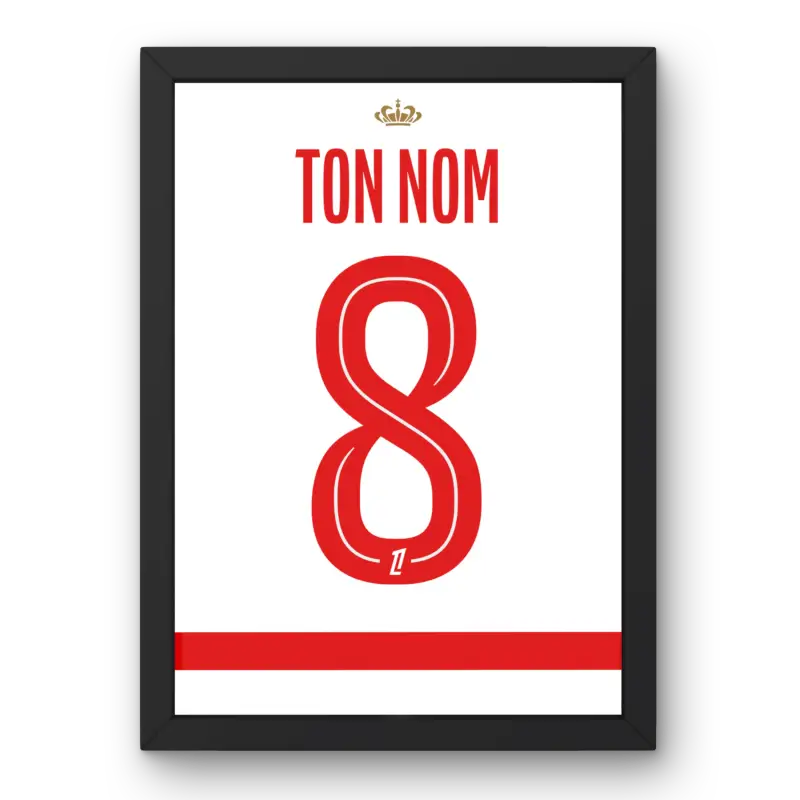 Affiche AS Monaco Domicile 25-26 – Affiche encadrée personnalisée - Cadre Perso