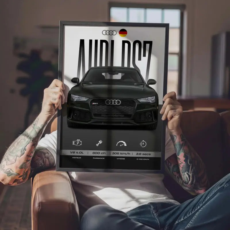 Affiche Audi RS7 – Affiche encadrée personnalisée - Cadre Perso