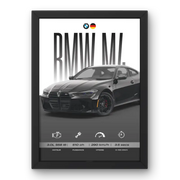 Affiche BMW M4 Competition – Affiche encadrée personnalisée - Cadre Perso