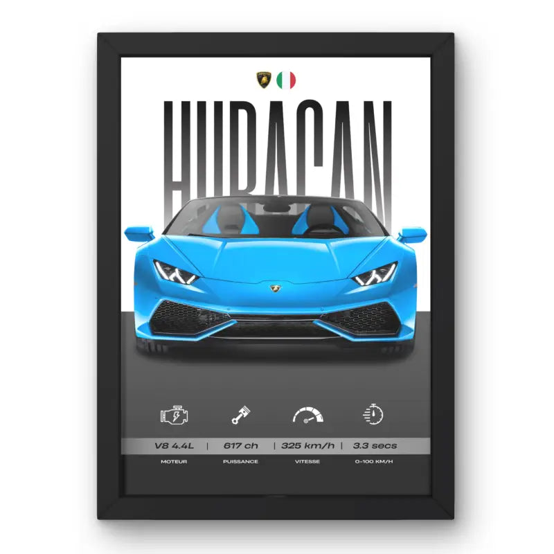 Affiche Lamborghini Huracán – Affiche encadrée personnalisée - Cadre Perso