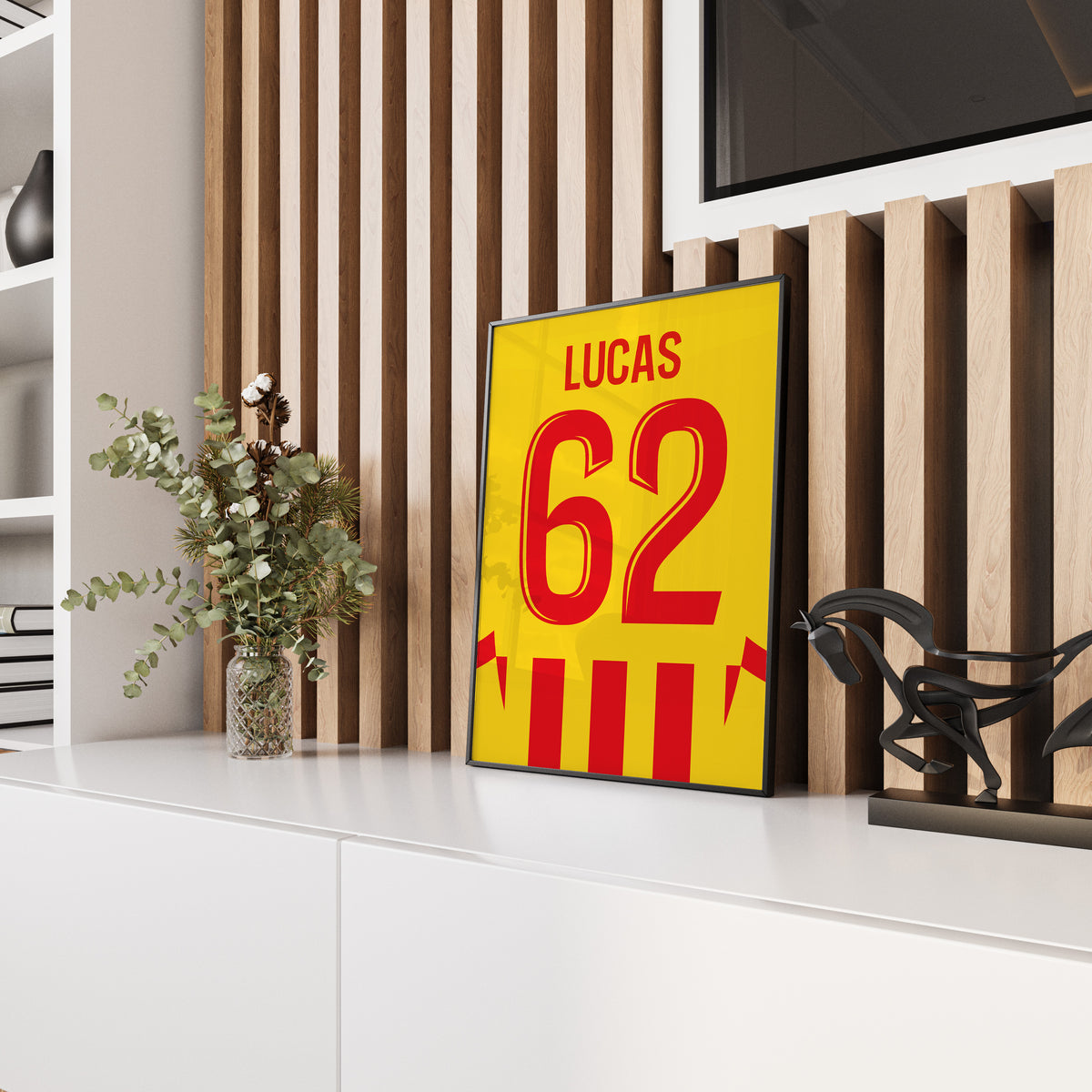 Affiche RC Lens Domicile 2024-2025 – Affiche encadrée personnalisée - Cadre Perso