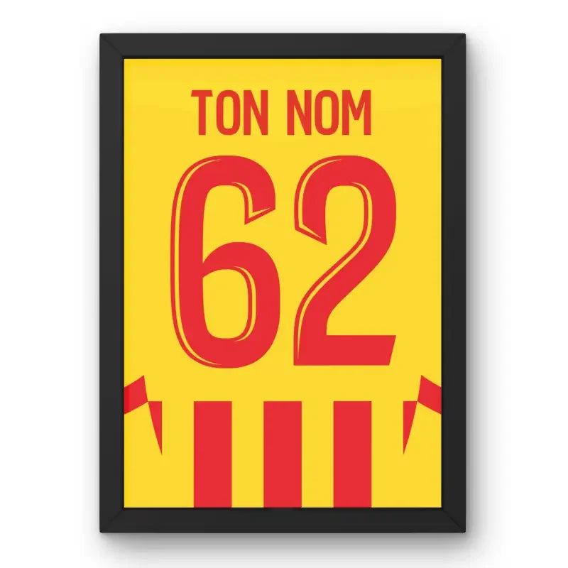 Affiche RC Lens Domicile 2024-2025 – Affiche encadrée personnalisée - Cadre Perso