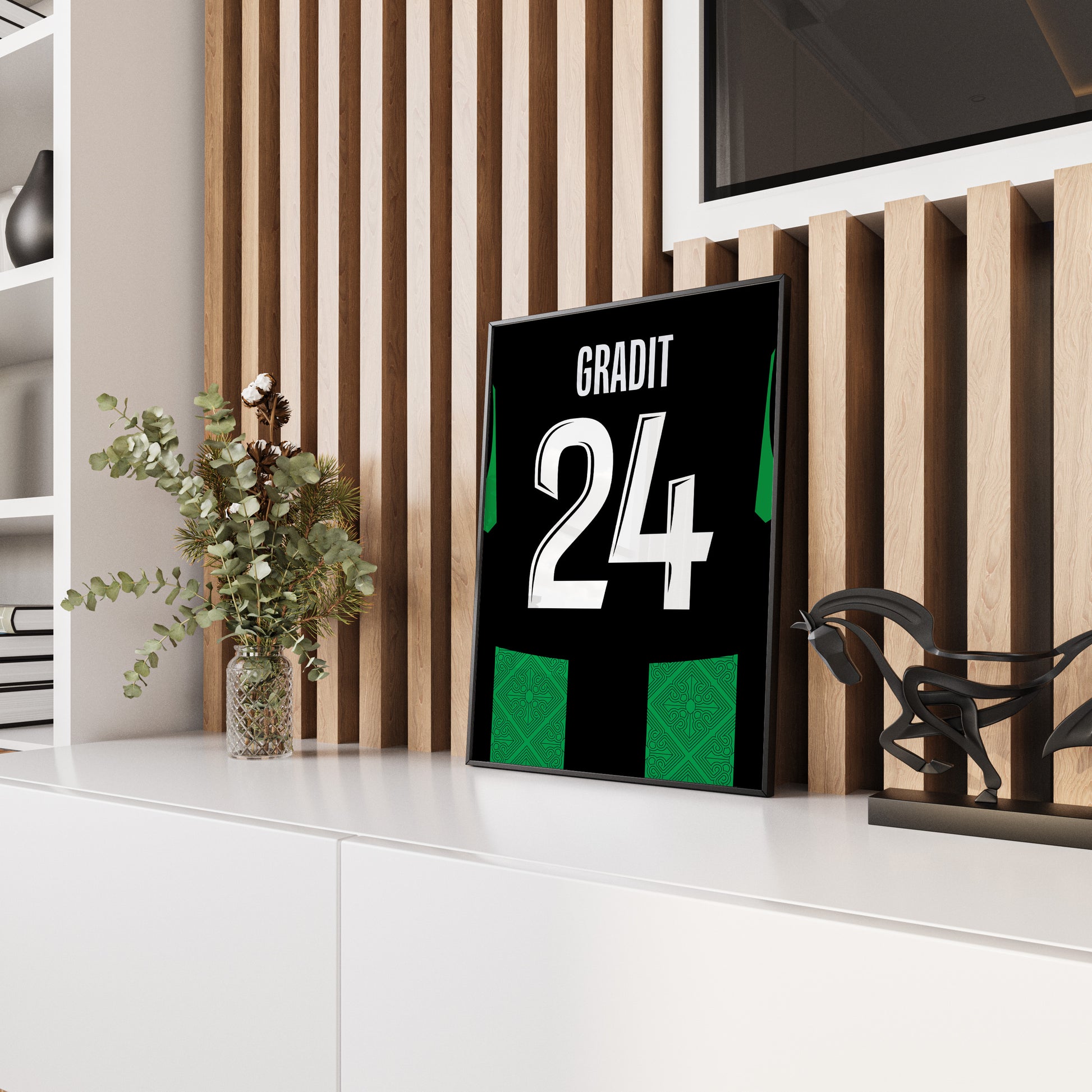 Affiche RC Lens Extérieur 25-26 – Affiche encadrée personnalisée - Cadre Perso