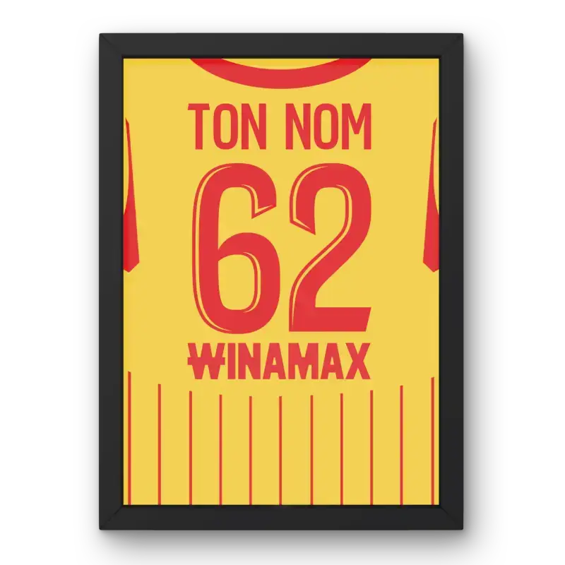 Affiche RC Lens Domicile 25-26 – Affiche encadrée personnalisée - Cadre Perso