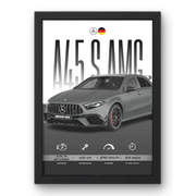 Affiche Mercedes A45 S AMG – Affiche encadrée personnalisée - Cadre Perso