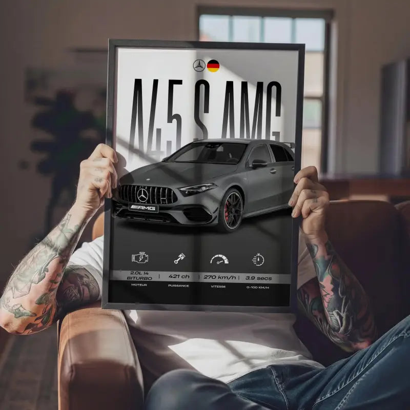 Affiche Mercedes A45 S AMG – Affiche encadrée personnalisée - Cadre Perso