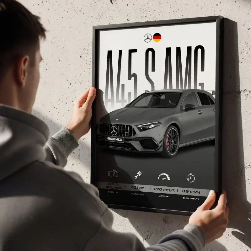 Affiche Mercedes A45 S AMG – Affiche encadrée personnalisée - Cadre Perso