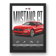 Affiche Mustang GT – Affiche encadrée personnalisée - Cadre Perso