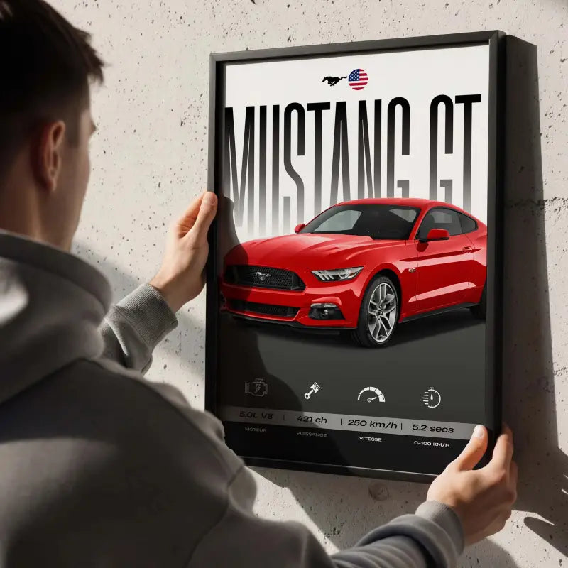Affiche Mustang GT – Affiche encadrée personnalisée - Cadre Perso