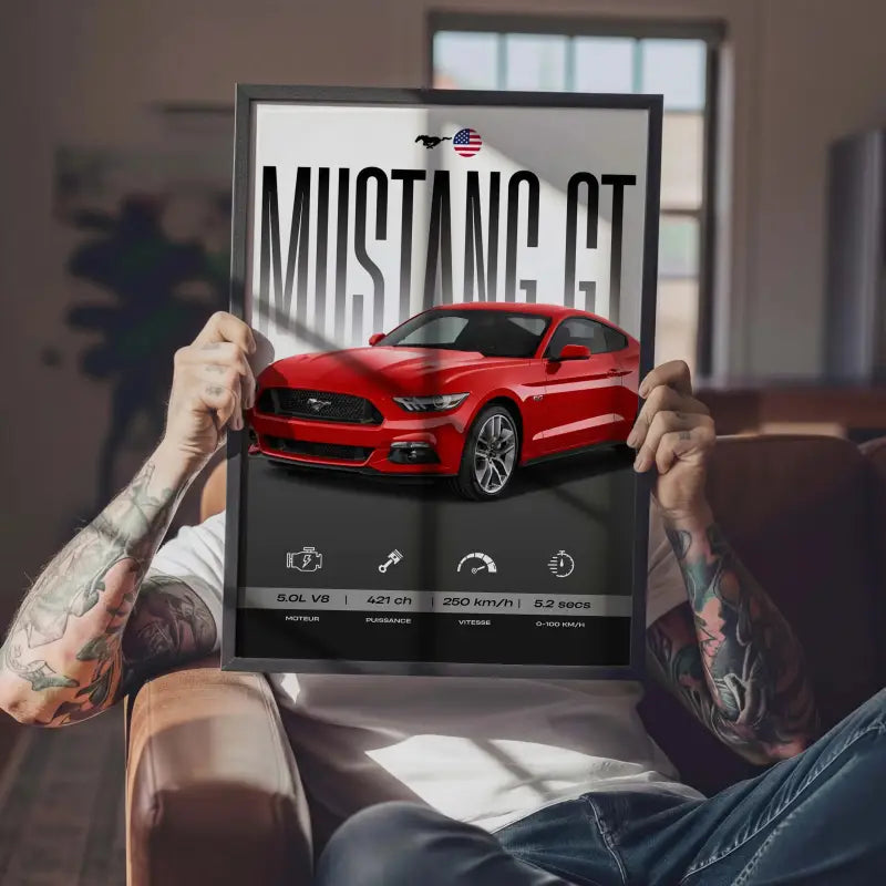 Affiche Mustang GT – Affiche encadrée personnalisée - Cadre Perso