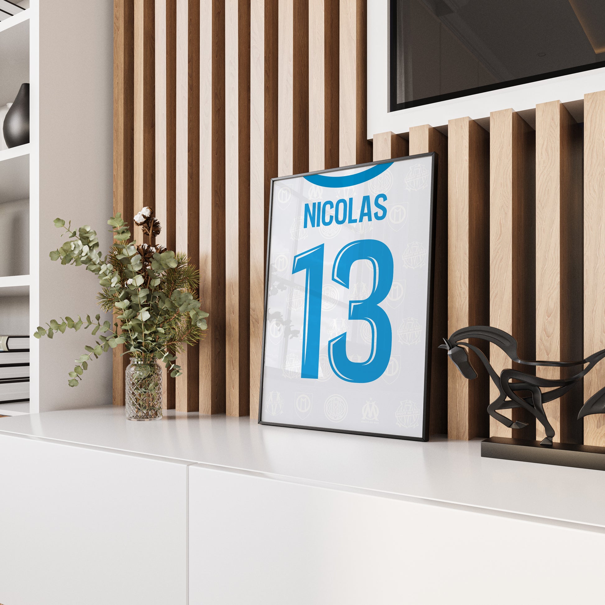 Affiche OM Domicile 25-26 – Affiche encadrée personnalisée - Cadre Perso