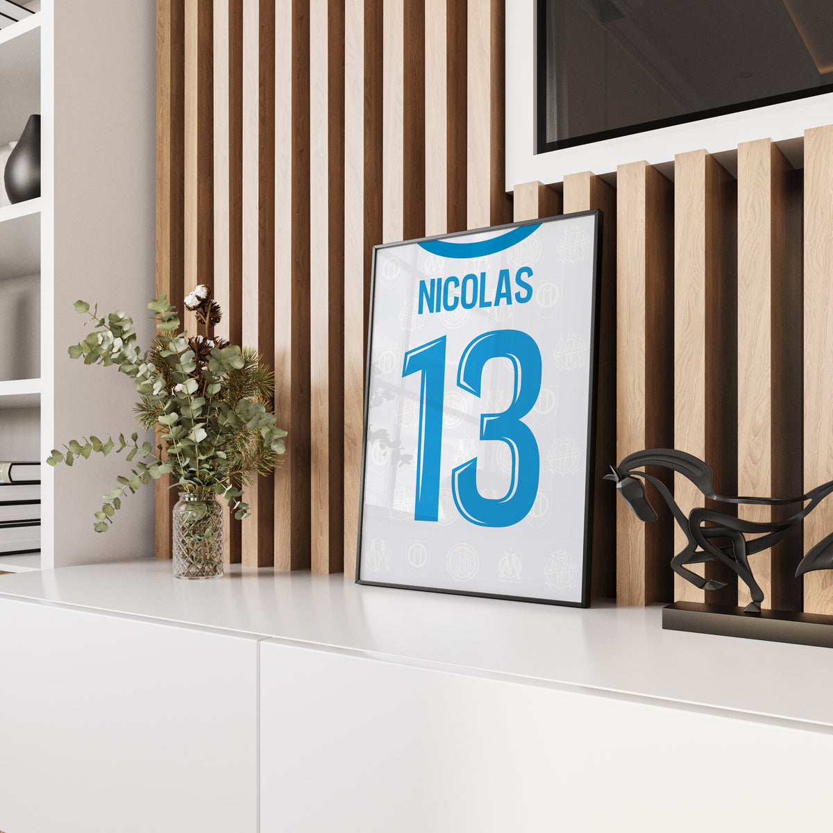 Affiche OM Domicile 25-26 – Affiche encadrée personnalisée - Cadre Perso