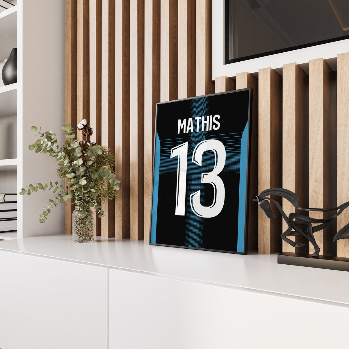 Affiche OM Extérieur 25/26 – Affiche encadrée personnalisée - Cadre Perso