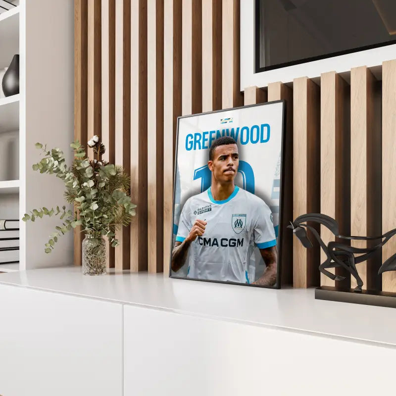 Affiche Mason Greenwood - Olympique de Marseille – Affiche encadrée personnalisée - Cadre Perso