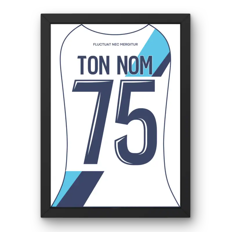 Affiche Paris FC Extérieur 25/26 – Affiche encadrée personnalisée - Cadre Perso