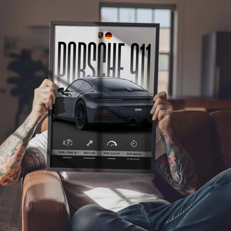 Affiche Porsche 911 – Affiche encadrée personnalisée - Cadre Perso