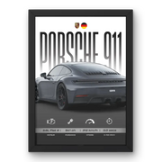 Affiche Porsche 911 – Affiche encadrée personnalisée - Cadre Perso