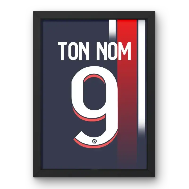 Affiche PSG Domicile 2023-2024 – Affiche encadrée personnalisée - Cadre Perso