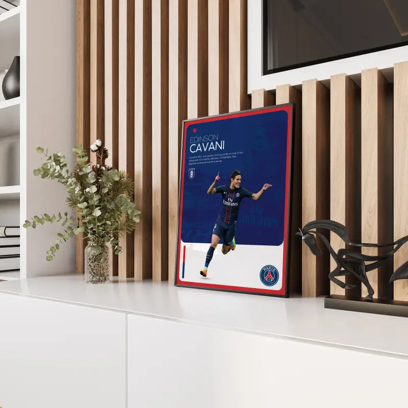 Affiche Edinson Cavani - PSG – Affiche encadrée personnalisée - Cadre Perso