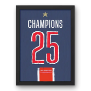 Affiche PSG Domicile 24/25 - Édition Champions LDC 2025 – Affiche encadrée personnalisée - Cadre Perso