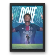 Affiche Désiré Doué - Paris Saint-Germain – Affiche encadrée personnalisée - Cadre Perso