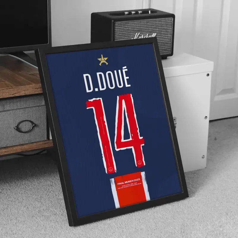 Affiche PSG Domicile 24/25 - Édition Champions LDC 2025 – Affiche encadrée personnalisée - Cadre Perso