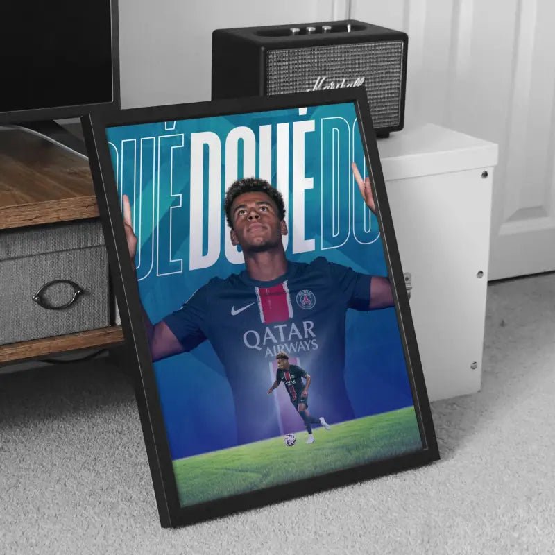 Affiche Désiré Doué - Paris Saint-Germain – Affiche encadrée personnalisée - Cadre Perso