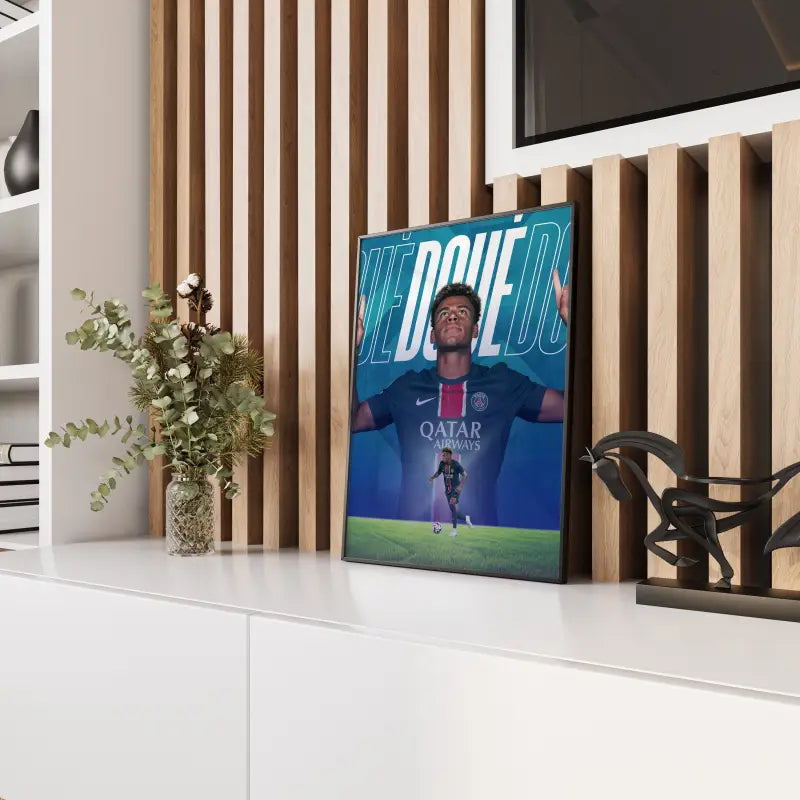 Affiche Désiré Doué - Paris Saint-Germain – Affiche encadrée personnalisée - Cadre Perso