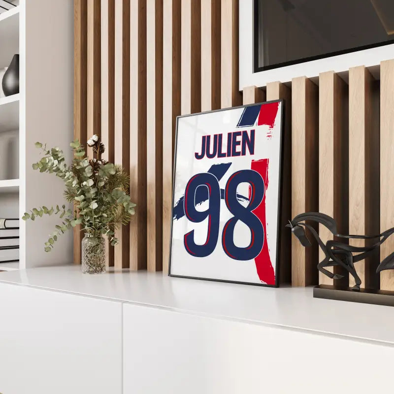 Affiche PSG Extérieur 2024-2026 – Affiche encadrée personnalisée - Cadre Perso
