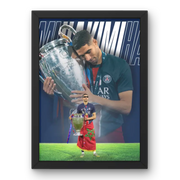 Affiche Hakimi - Paris Saint-Germain – Affiche encadrée personnalisée - Cadre Perso