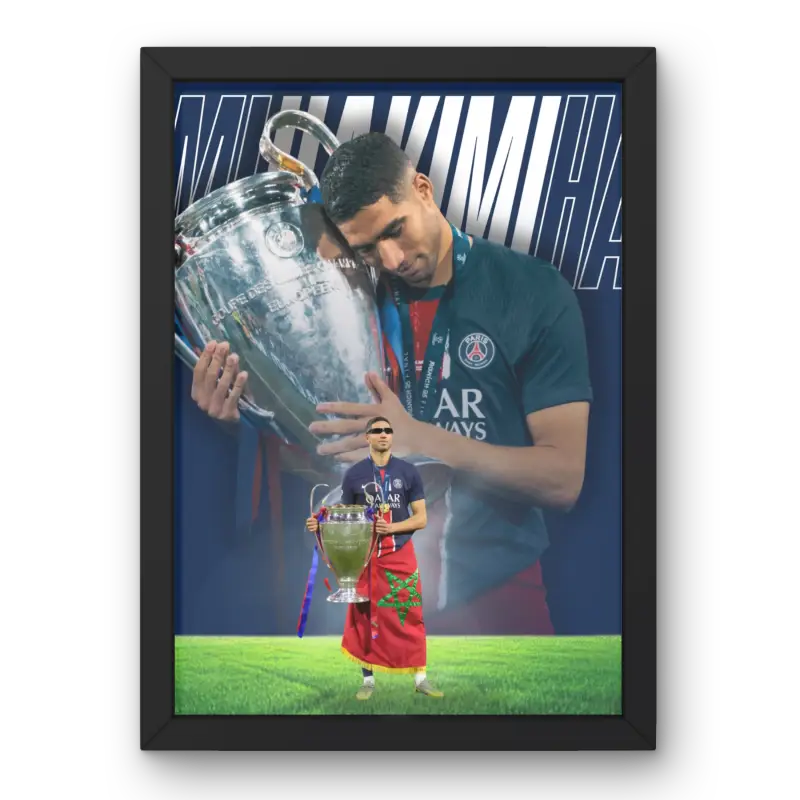 Affiche Hakimi - Paris Saint-Germain – Affiche encadrée personnalisée - Cadre Perso