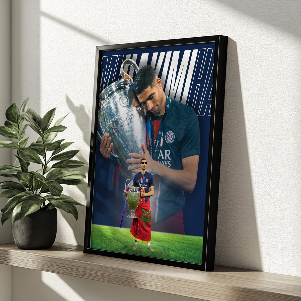 Affiche Hakimi - Paris Saint-Germain – Affiche encadrée personnalisée - Cadre Perso