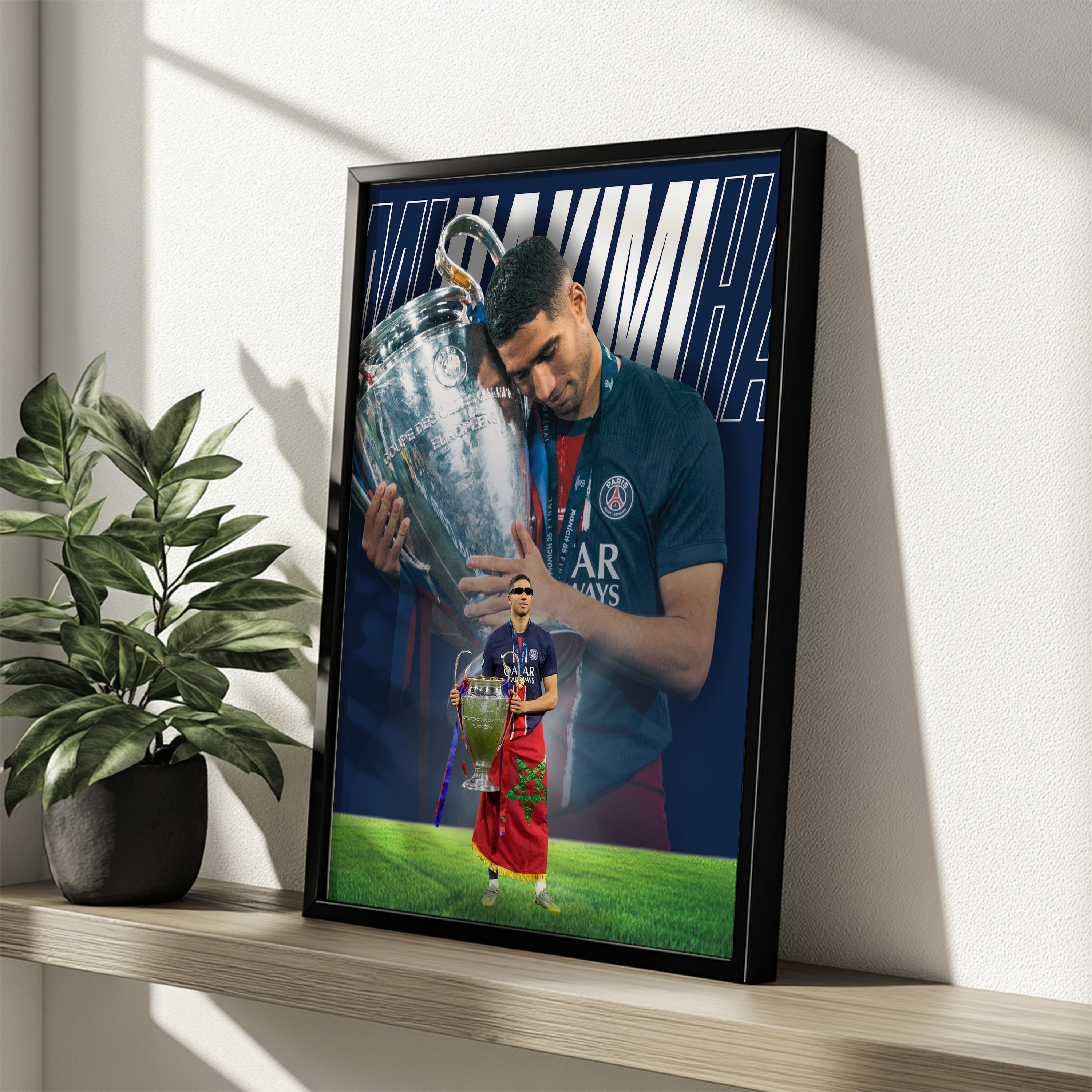 Affiche Hakimi - Paris Saint-Germain – Affiche encadrée personnalisée - Cadre Perso