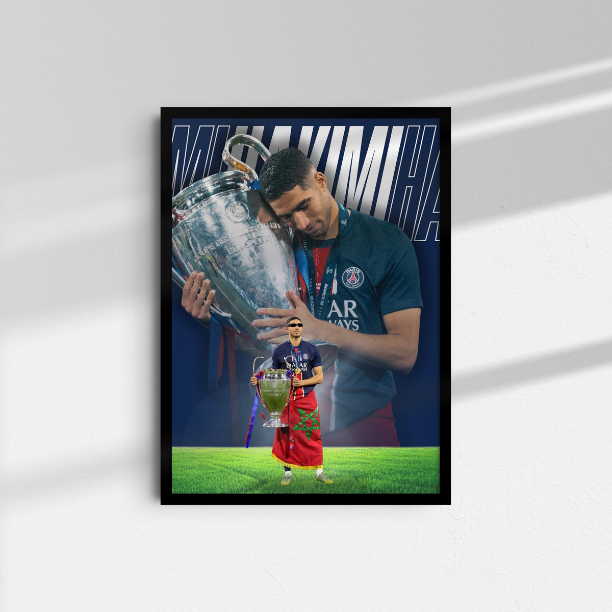 Affiche Hakimi - Paris Saint-Germain – Affiche encadrée personnalisée - Cadre Perso