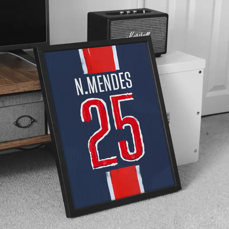 Affiche PSG Domicile 2024-2025 – Affiche encadrée personnalisée - Cadre Perso