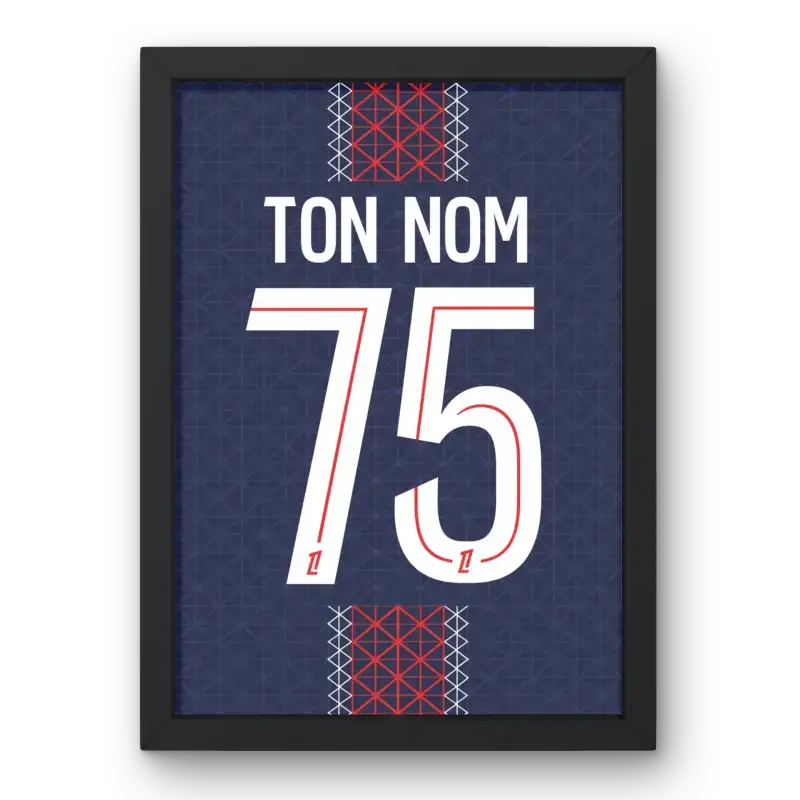 Affiche PSG Domicile 2025-2026 – Affiche encadrée personnalisée - Cadre Perso