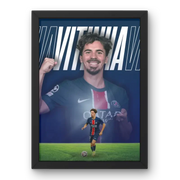 Affiche Vitinha - Paris Saint-Germain – Affiche encadrée personnalisée - Cadre Perso