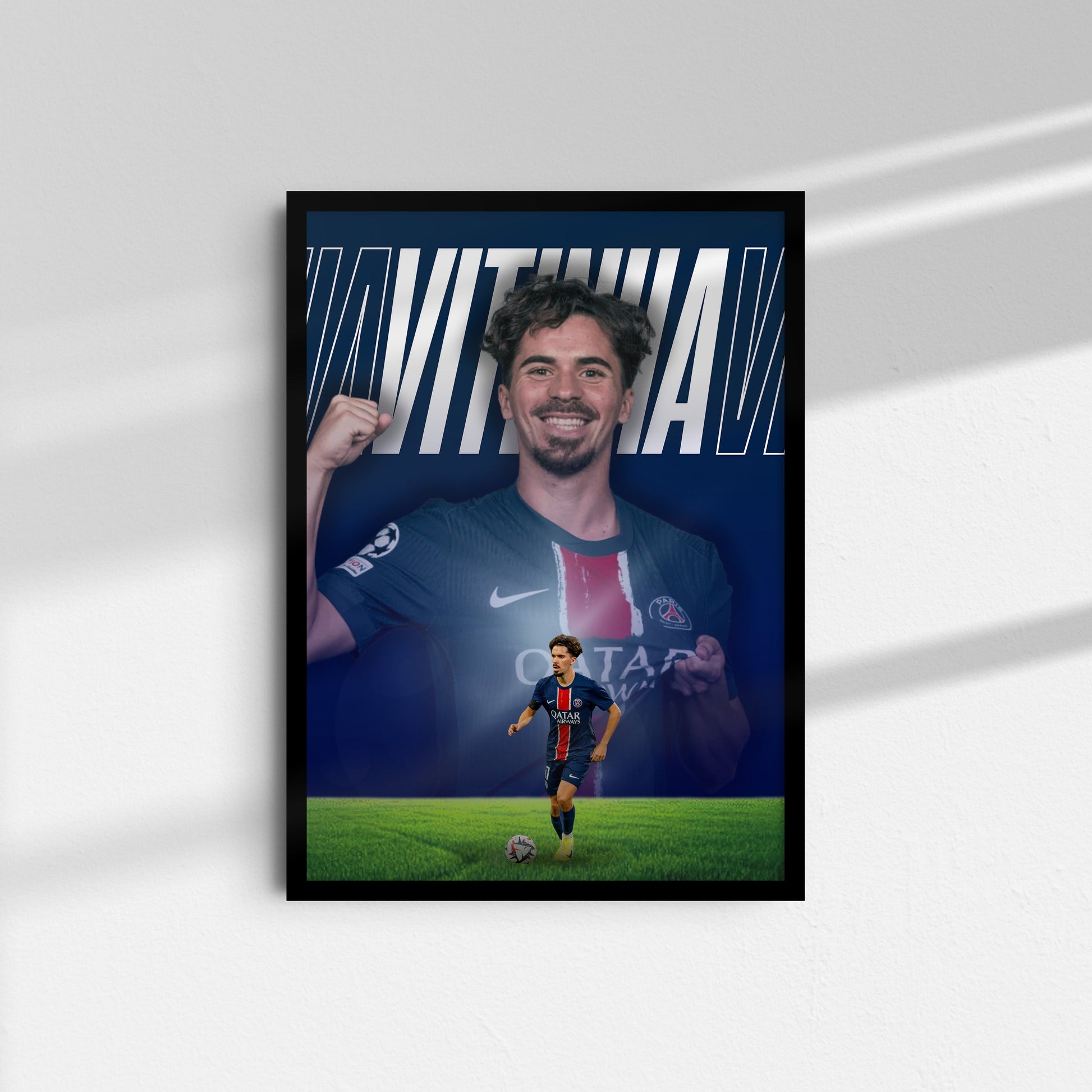 Affiche Vitinha - Paris Saint-Germain – Affiche encadrée personnalisée - Cadre Perso