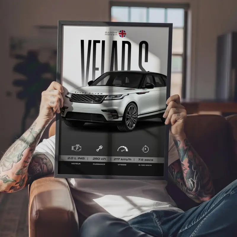 Affiche Range Rover Velar S – Affiche encadrée personnalisée - Cadre Perso