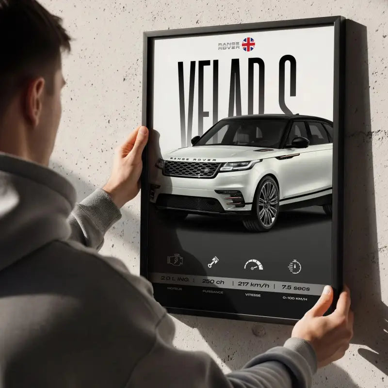 Affiche Range Rover Velar S – Affiche encadrée personnalisée - Cadre Perso