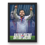 Affiche Rayan Cherki - Le Joyau de l’OL – Affiche encadrée personnalisée - Cadre Perso